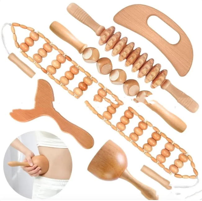 Juego de rodillos de madera anticelulíticos para masaje de manos (varias opciones)