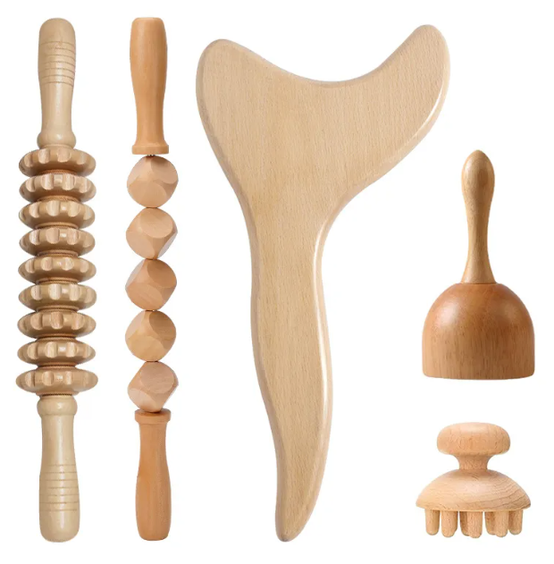 Juego de rodillos de madera anticelulíticos para masaje de manos (varias opciones)