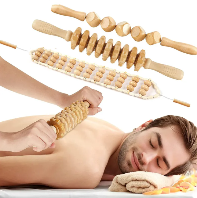 Juego de rodillos de madera anticelulíticos para masaje de manos (varias opciones)