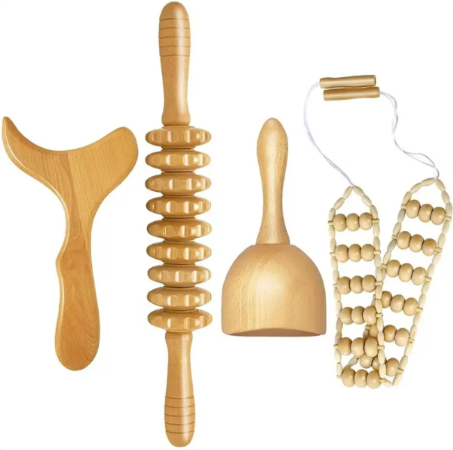 Juego de rodillos de madera anticelulíticos para masaje de manos (varias opciones)